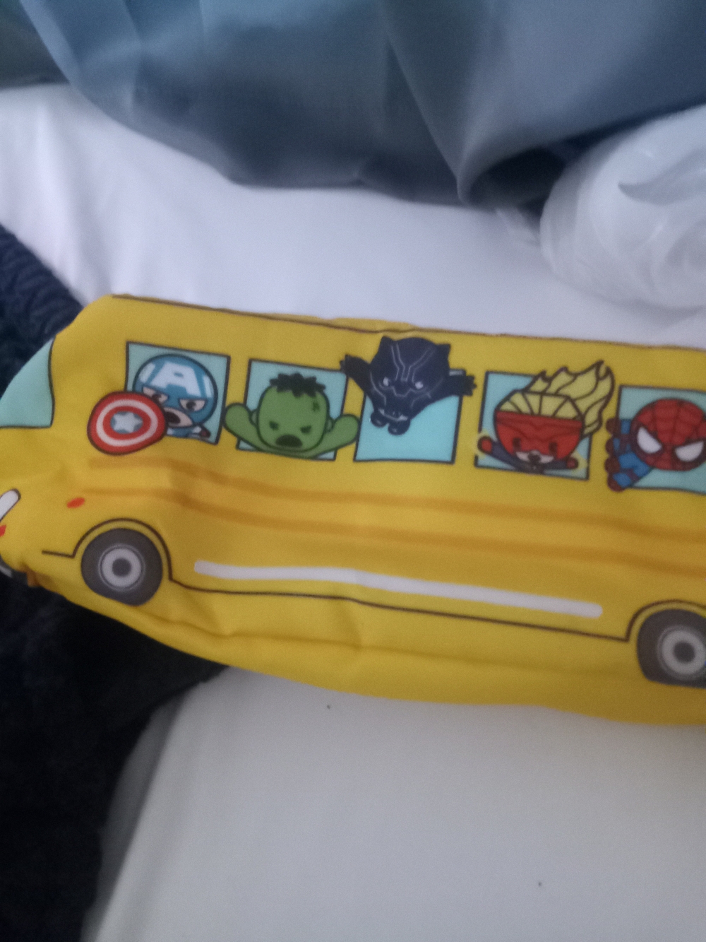 Marvel Yellow Superhero School Bus Pencil Case